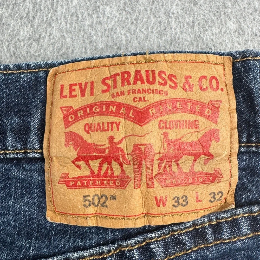 Levi's Jeans Mens 33 502 Regular Taper Blue Stretch Denim Pants